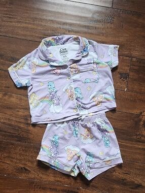 3/$15! Care Bears Size 4/5 Lavender Short Sleeve Pajama Set with Rainbows